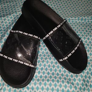 PINK Single Strap Slides Large